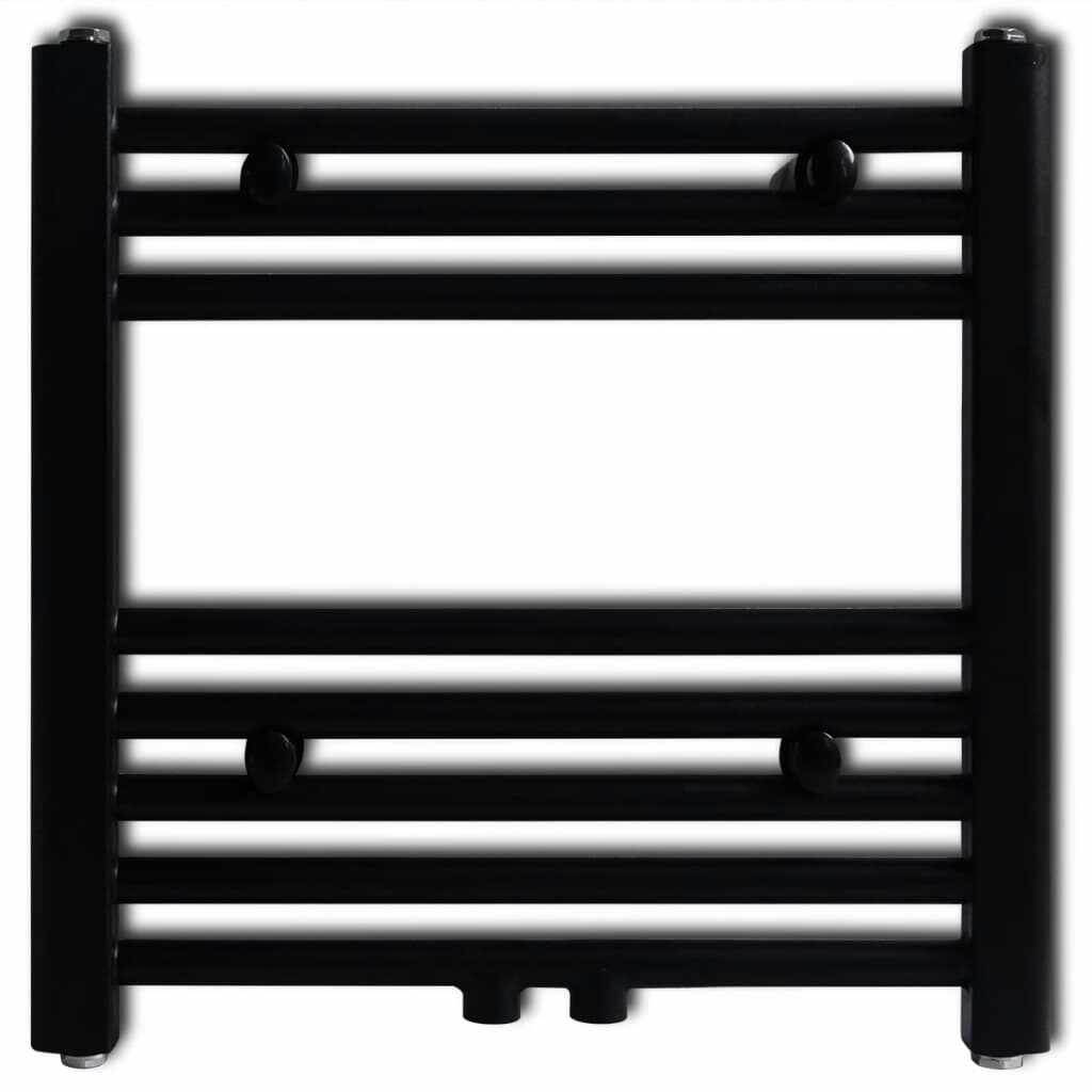 Radiator port-prosop încălzire centrală baie, drept, negru, 480x480 mm